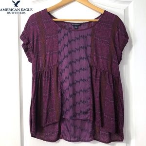 American Eagle Short Sleeve Blouse Size Small